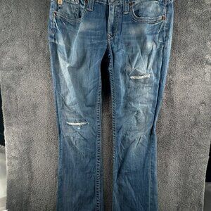 Big Star Remy Low Rise Boot Cut Denim Jeans Women Blue 29Lx32 USA Cotton Blend